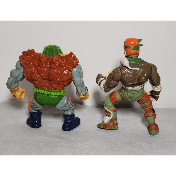 TMNT Vintage 4.5" General Traag And 4.75" Rat King Playmates 1989 Pre-owned - Picture 2 of 7
